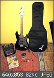 [V] E-Gitarre Squier (Fender) Fat Strat, Verstärker, Lernbuch, uvm.!